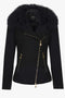 Italian wool 10% cashmere biker jacket