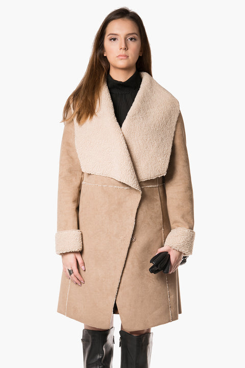 Warm Suede Sherpa with Big Collar